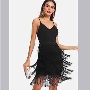 SHEIN Layered Fringe Bodycon Cami Dress